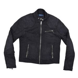 Polo Ralph Lauren Women Medium Black Cotton Quilted Jacket Padded Full Zip